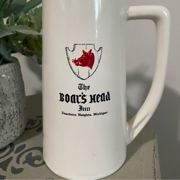 Boar's Head White Ceramic Beer Mug - Picture 2 of 5